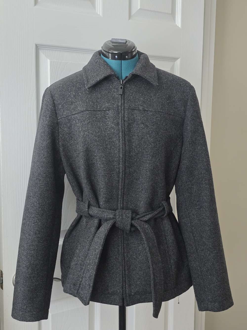 Braetan Vintage Grey Wool Peacoat Double Breasted Coat